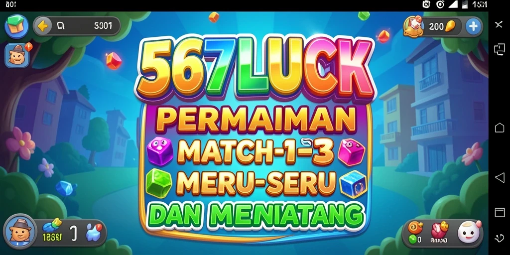 Tangkapan layar utama 567LUCK menampilkan gameplay seru Match-3.