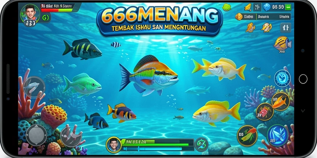 Tangkapan ikan spektakuler dalam gameplay 666MENANG.