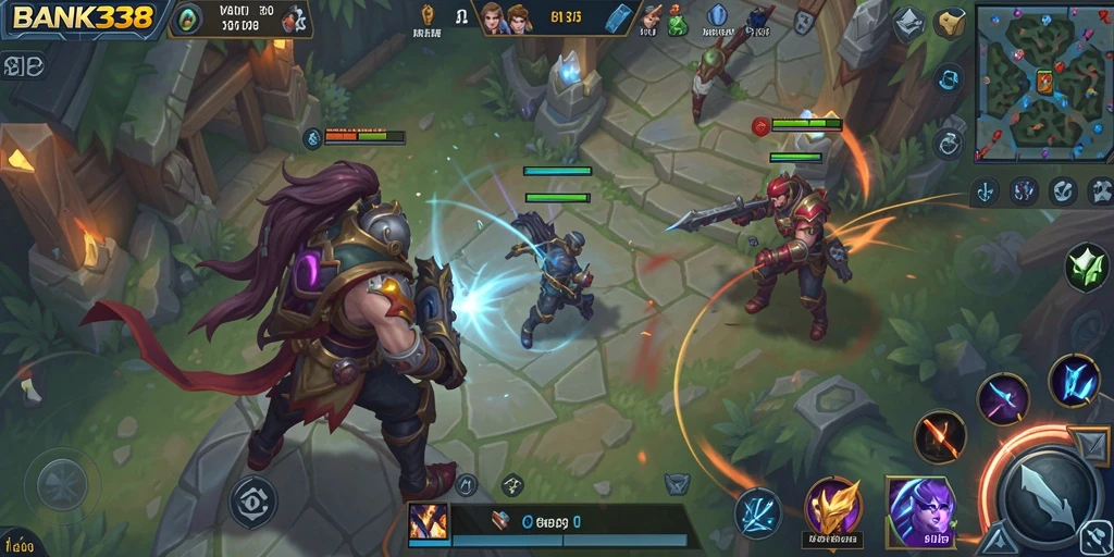 Screenshot utama dari gameplay epik BANK338 saat pertempuran intens.