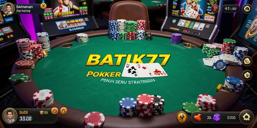 Tampilan gameplay Poker yang seru di BATIK77.