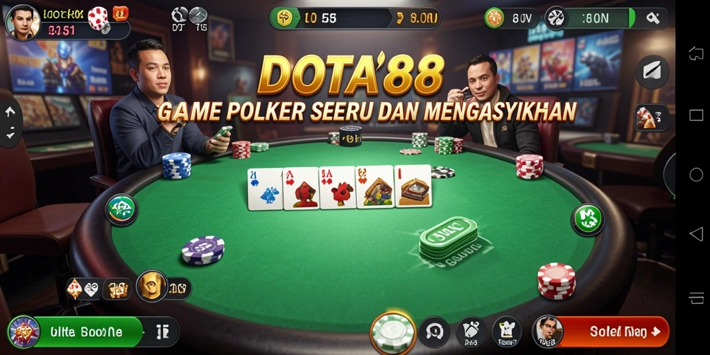 Gameplay DOTA88 menampilkan suasana poker yang mendebarkan.
