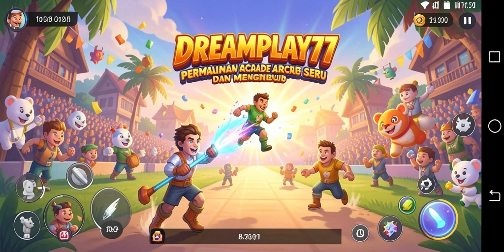 Screenshot DREAMPLAY77 menampilkan aksi seru permainan Arcade.