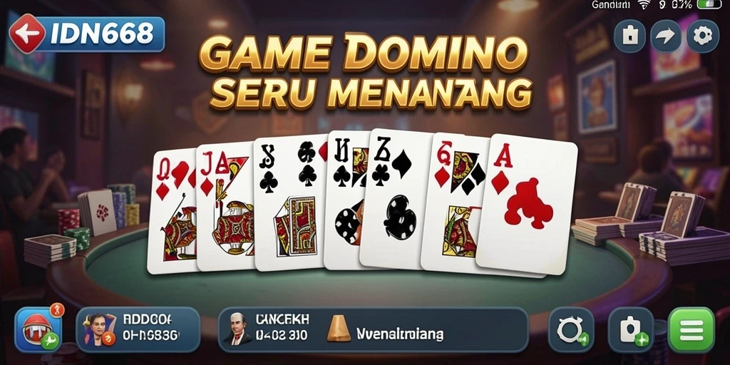 Screenshot gameplay IDN668 yang menunjukkan keseruan permainan Domino.