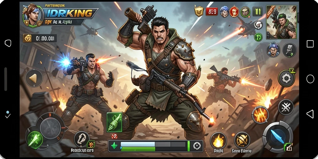 Screenshot IDRKING menampilkan aksi seru dan grafis menawan.