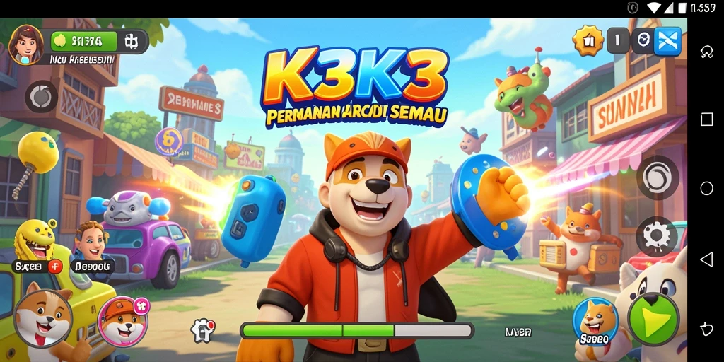 Tampilan gameplay K3K3 yang seru dan penuh aksi.