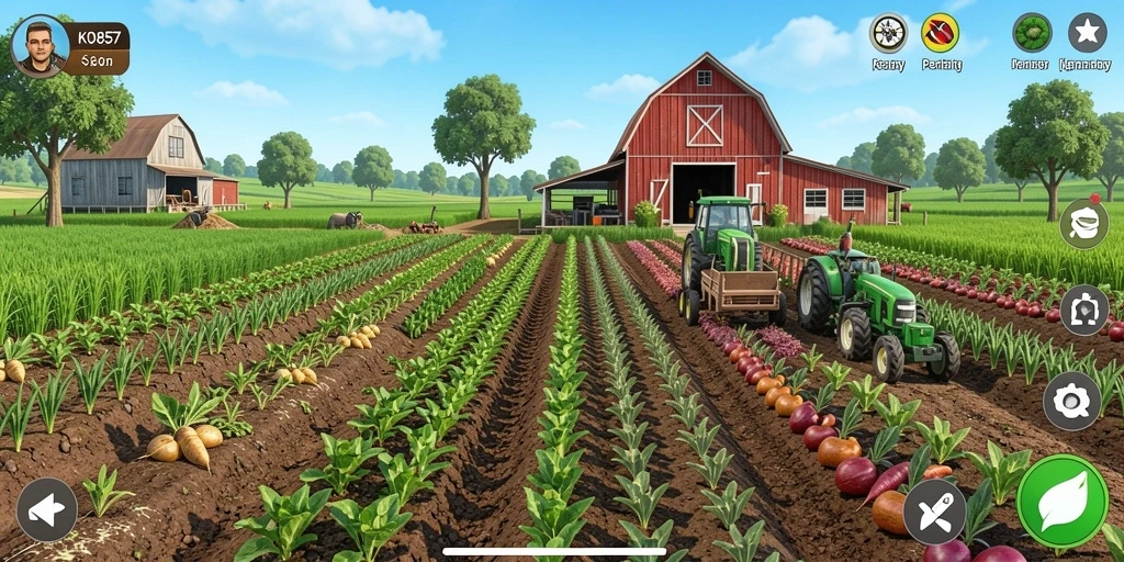 Menampilkan gameplay pertanian yang seru dan interaktif.