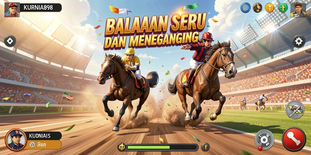 Gameplay KURNIA898 yang menegangkan dengan aksi balapan yang intens.