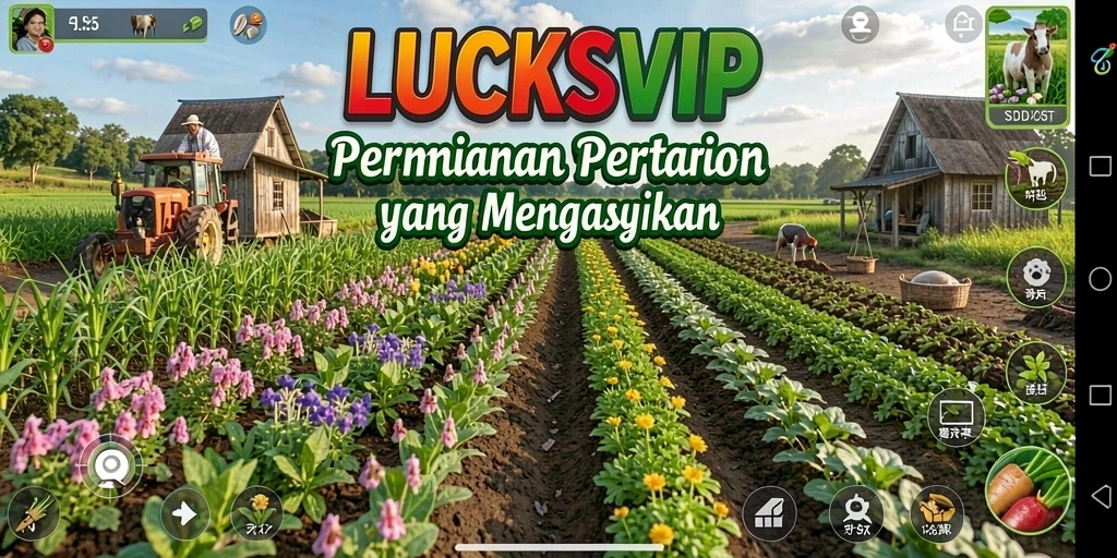 Tampilan gameplay LUCKSVIP yang menarik dan penuh warna di dunia pertanian.