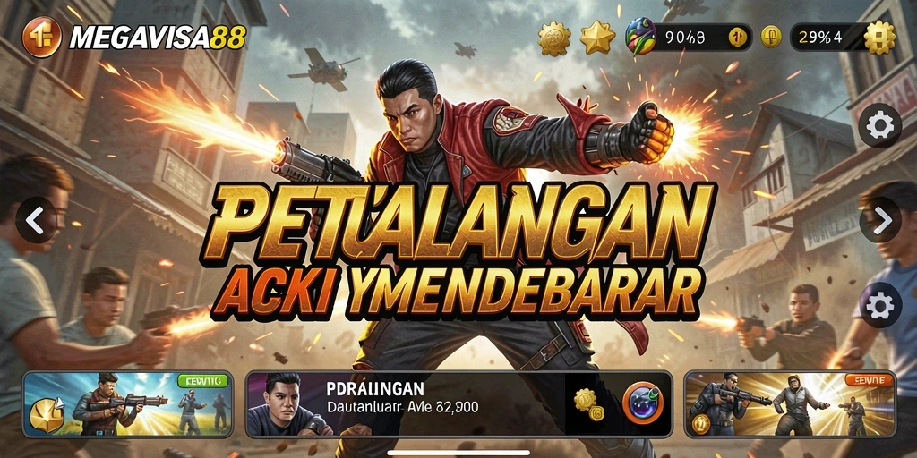 Tampilan gameplay MEGAVISA88 yang menegangkan saat pertempuran.