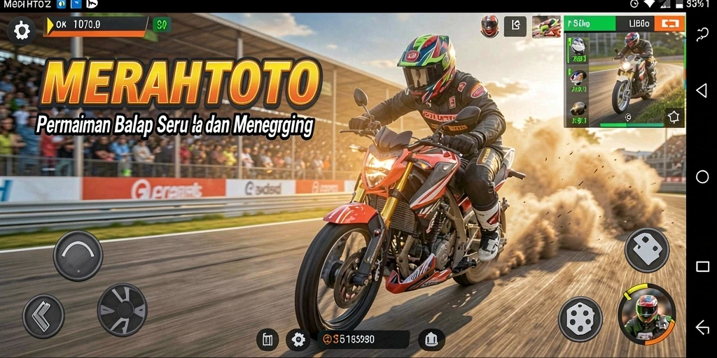 Tangkapan layar MERAHTOTO menunjukkan aksi balap yang mendebarkan dan grafis yang menawan.
