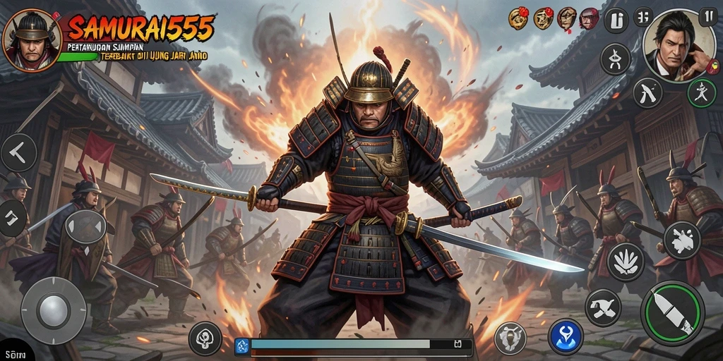 Tangkapan layar dari pertarungan epik di SAMURAI555