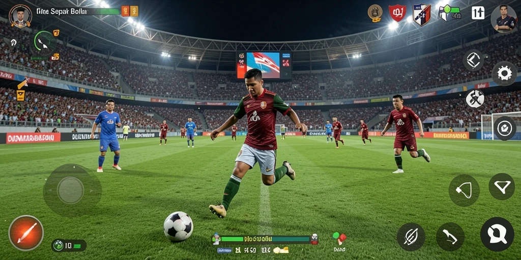 T6 menunjukkan gameplay sepak bola yang seru dan mendebarkan.
