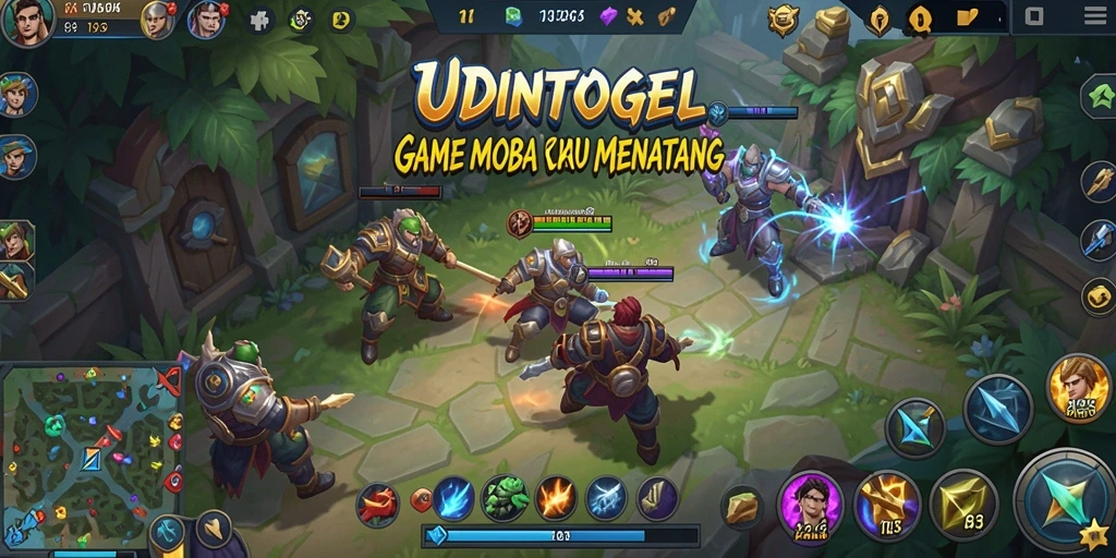 Screenshot gameplay seru di arena pertempuran UDINTOGEL.