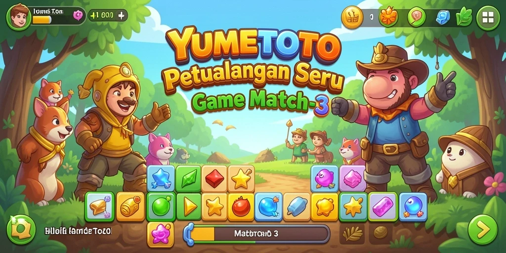 Tampilan gameplay YUMETOTO yang menawan dan cerah.