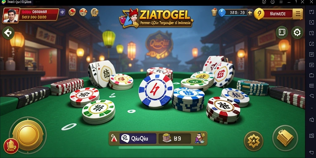 Tampilan gameplay QiuQiu yang seru dan dinamis di ZIATOGEL.